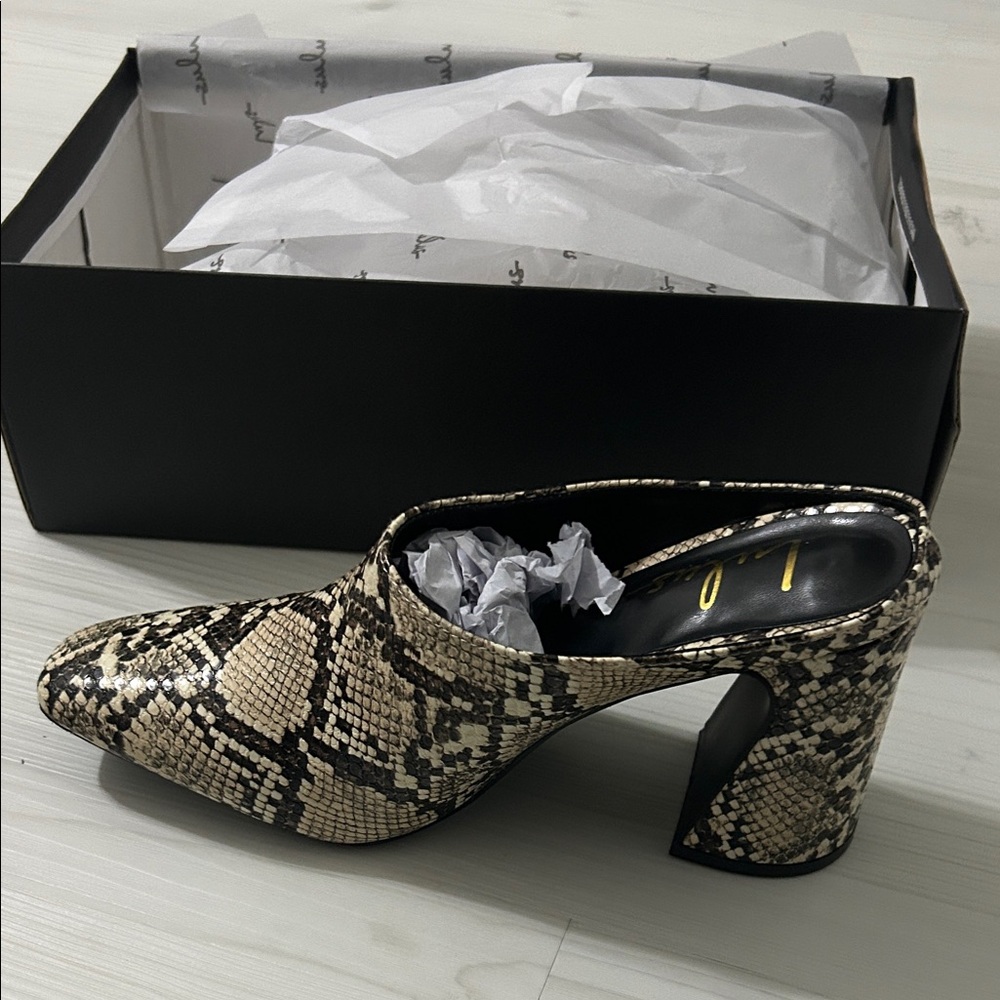 Lulu's Snakeskin Print Mules